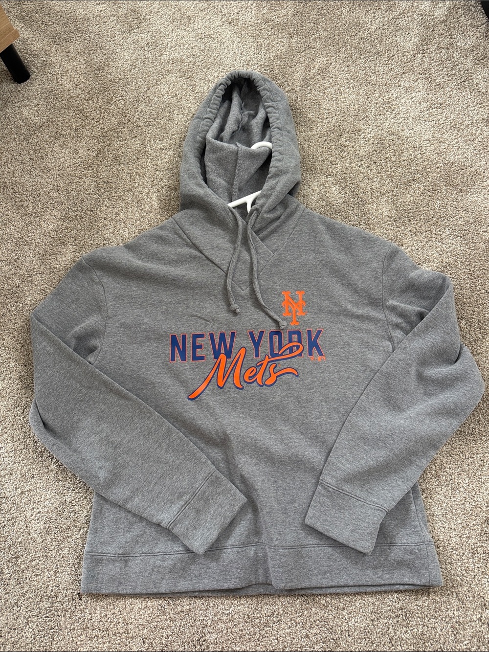 New York Mets Gray Pullover Hoodie Sweatshirt